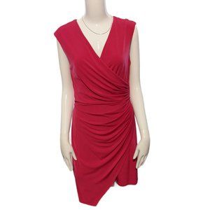 London Times Hot Pink Wrap Style Hot Pink Dress